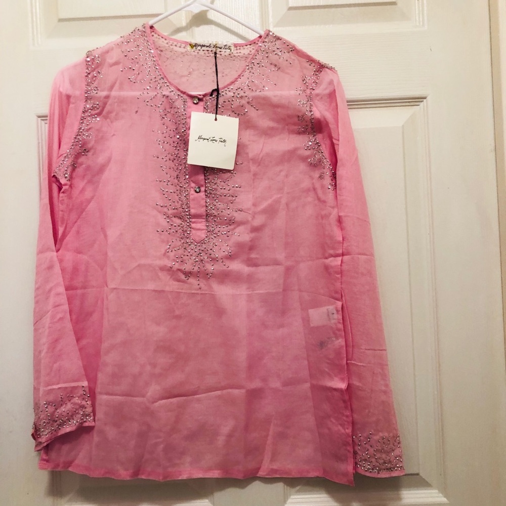 Cashmeres long sleeve cotton sequin kurta blouse